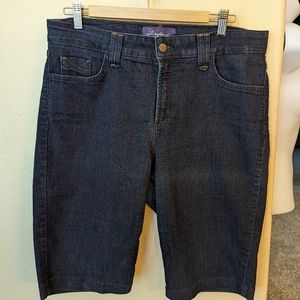 NYDJ Size 14 Bermuda Shorts Dark Wash